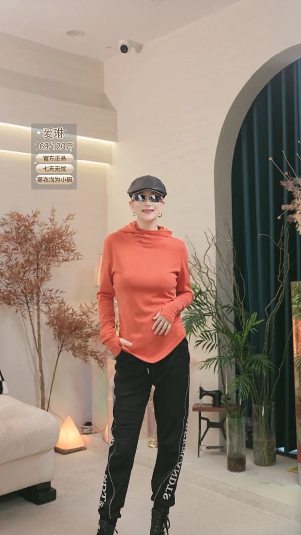 爱舞服饰 纯色设计感连帽羊毛卫衣