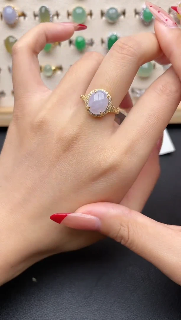 【闪购商品】翡翠戒指银S925镶嵌1一物一证一礼盒