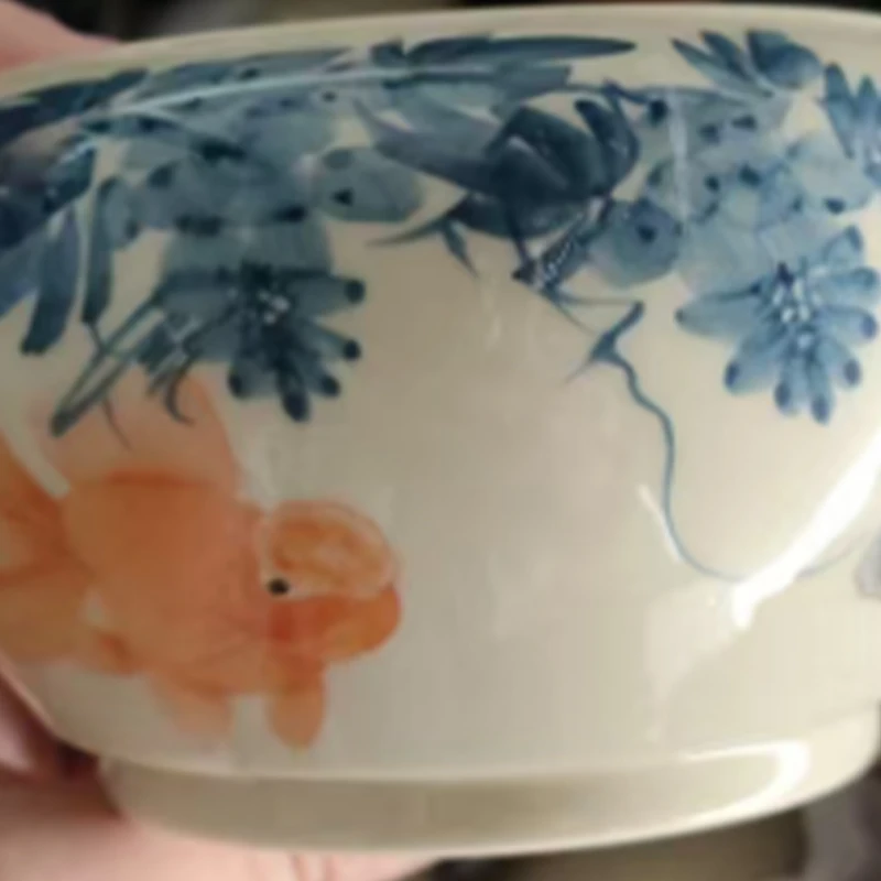 阿茶紫藤斗彩金鱼水洗摆件（墨冉S0065）