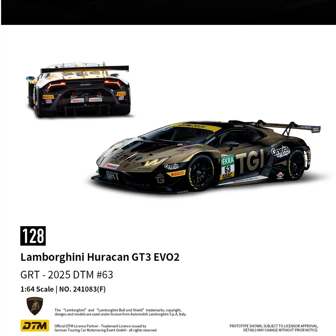 【预售】TH 1:64 兰博基尼 GT3 #63 合金汽车模型