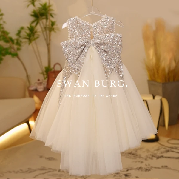 【Y.d9004】25新款女童设计师洋气亮片公主裙气质礼服女宝连衣裙