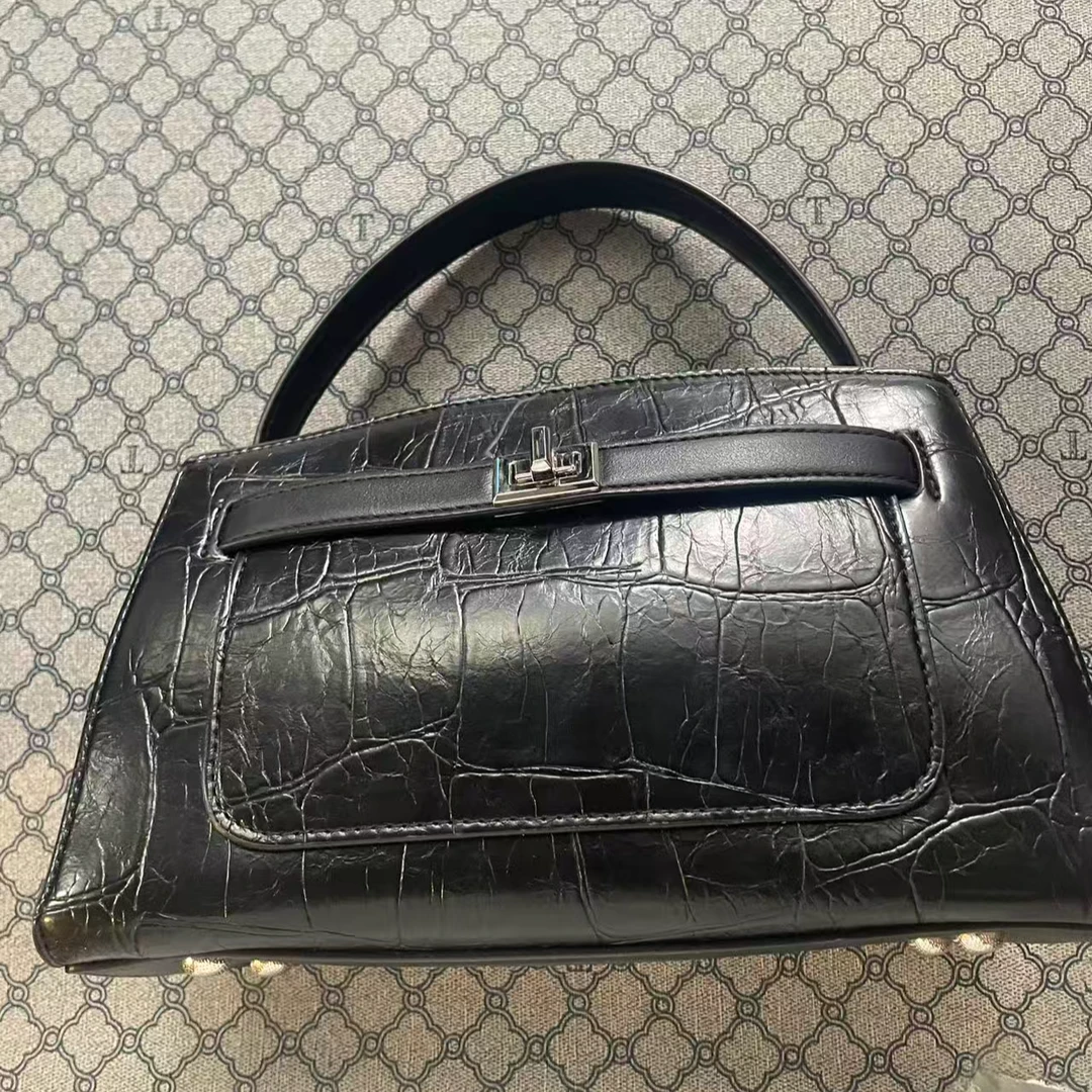 2025冬季新款爆裂纹时尚百搭单肩斜挎手提包包