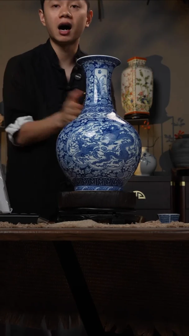 摆件WN问泥景德镇陶瓷花瓶摆件