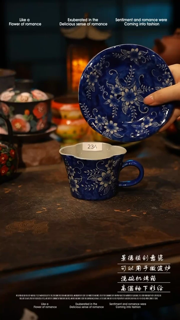 陶瓷景德镇高温釉下彩手工手绘款式