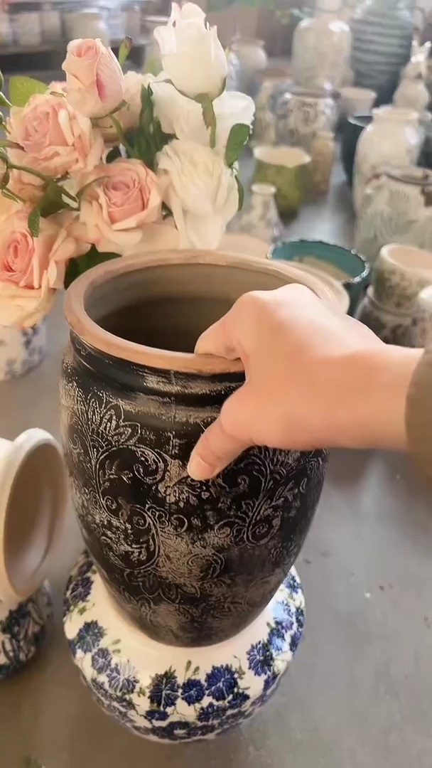 【闪购商品】陶瓷陶瓷花盆高25.5CM内口14.5CM