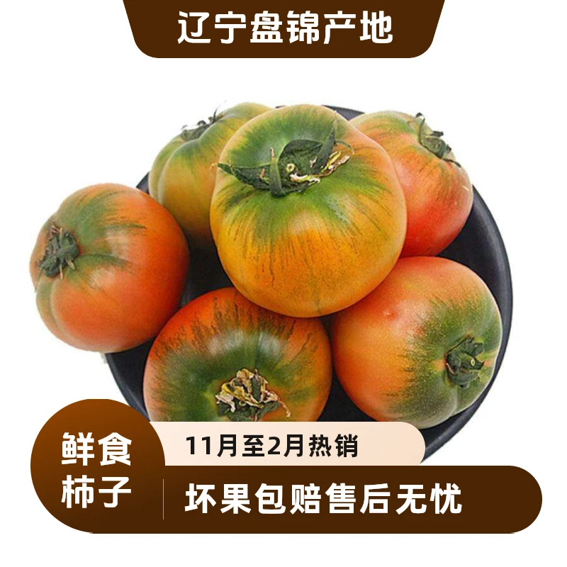 【果真棒生鲜】盘锦铁皮柿子碱地柿子草莓柿子一箱4-斤左右味道好吃