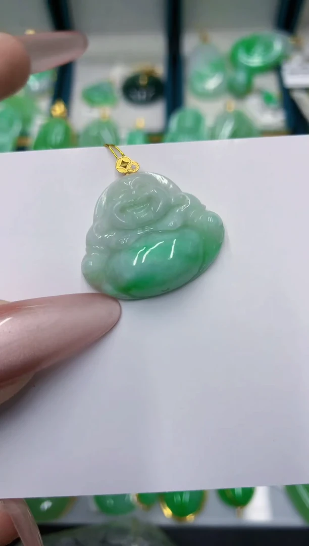 颈饰18K金镶嵌翡翠111111
