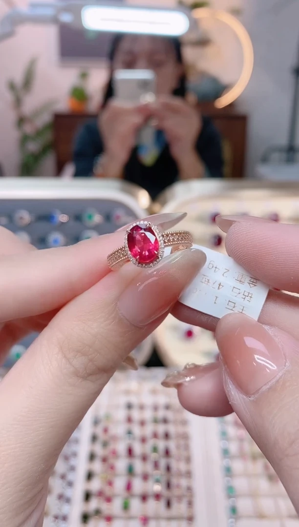 【闪购商品】碧玺18K金戒指18K金镶嵌1