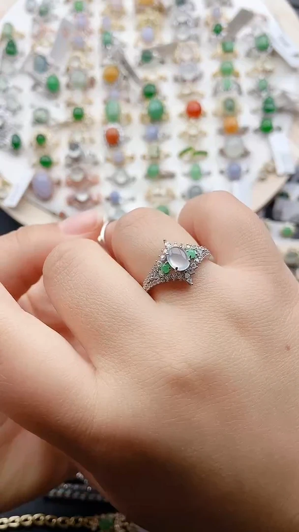 【闪购商品】翡翠戒指银S925镶嵌1111