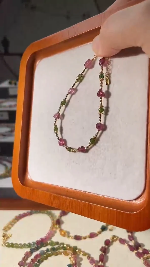 银S925镶嵌项链碧玺6323 多样性发其一