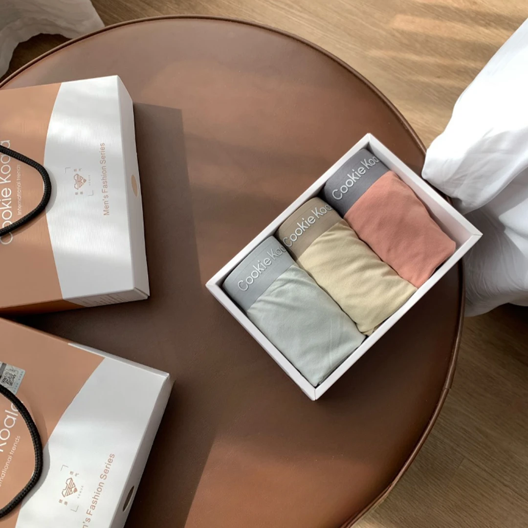 CookieKoala2025新品透气极简10A抗菌莫代尔无痕高奢男士平角内裤