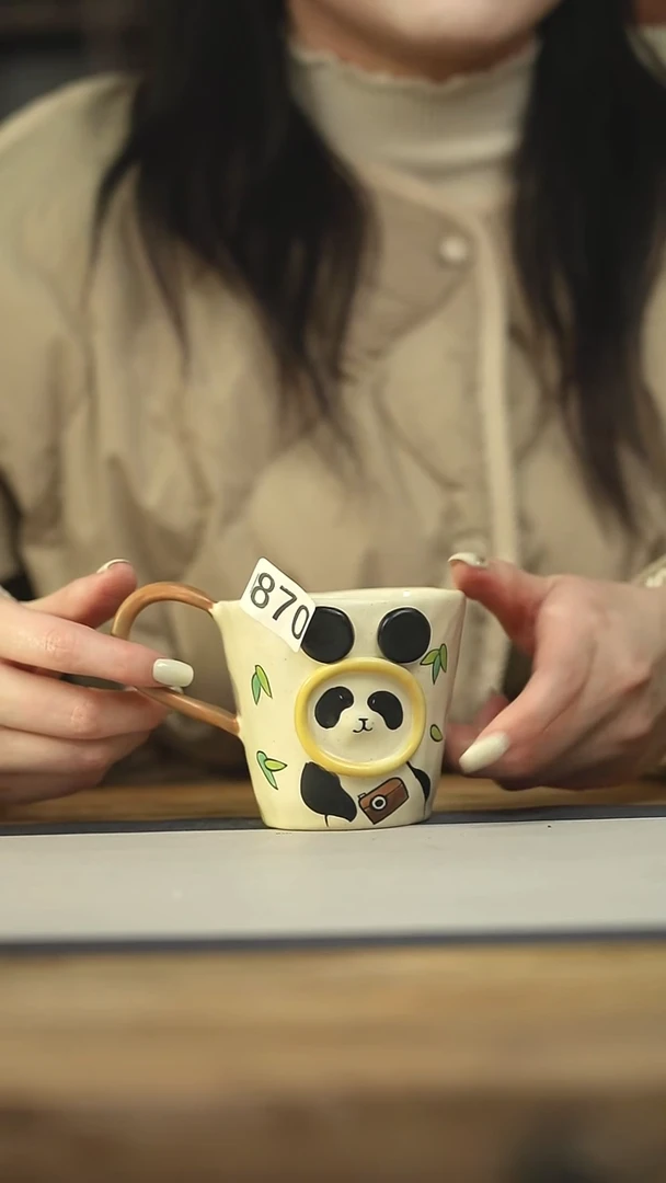 设计师手作款喵喵手绘系列咖啡杯