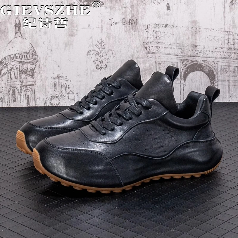纪诗哲男鞋百搭轻便透气运动鞋男款潮流轻奢跑步鞋复古时尚休闲鞋