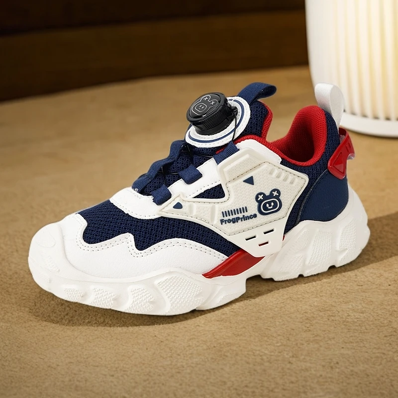 青蛙王子儿童春秋款运动鞋大气舒适男童女童透气网面时尚百搭轻便
