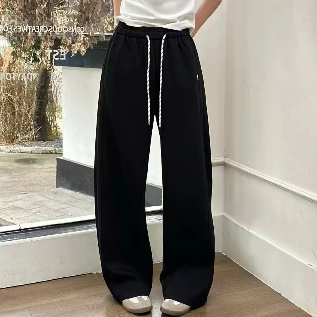 新款爆款直筒宽松休闲裤高腰时尚薄款垂感设计感显瘦休闲阔腿7102