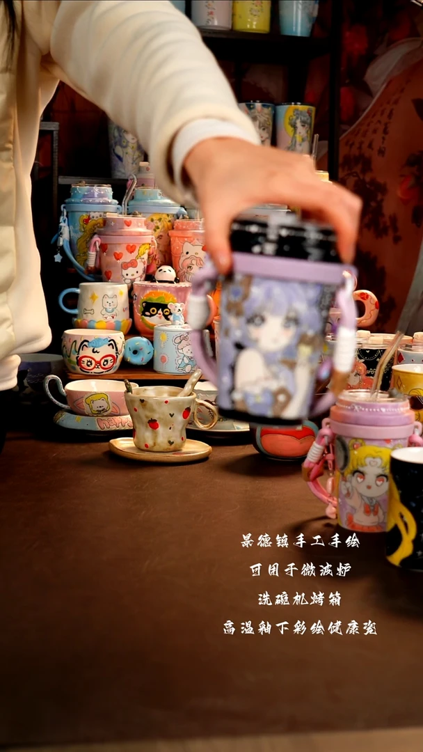 一**欢景德镇手工手绘陶瓷杯杯