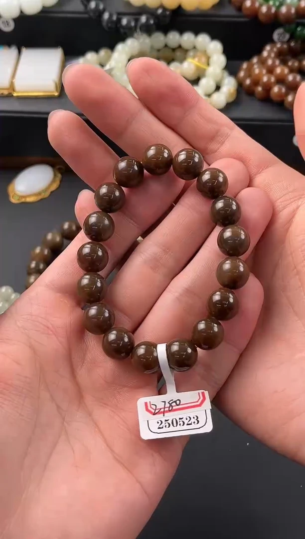 手串未镶嵌和田玉若羌楼兰三色手串卡12微色差