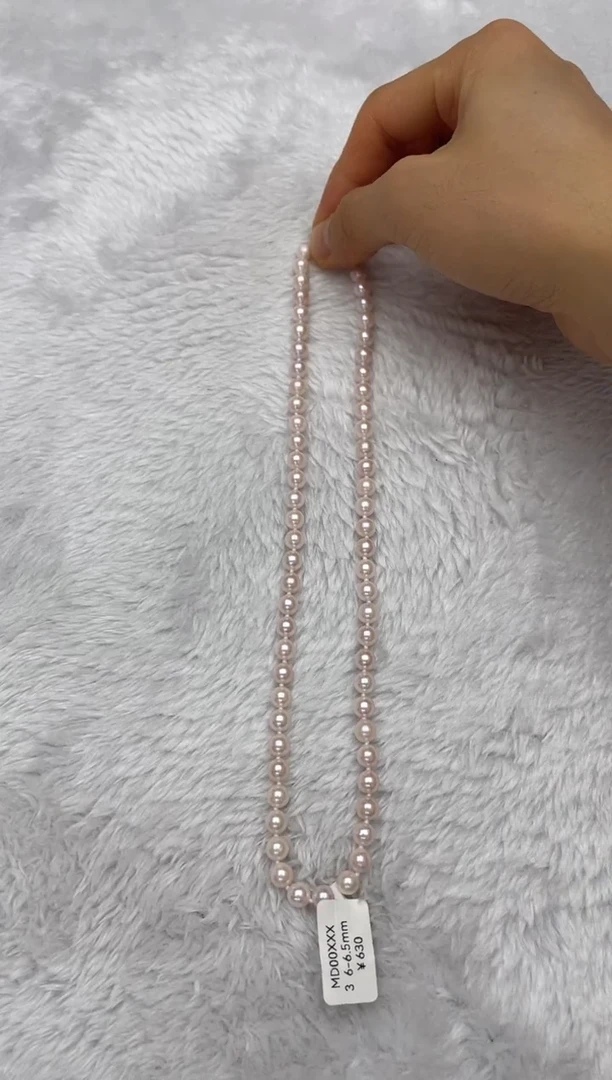 项链银S925镶嵌海水珍珠AK6-6.5mm