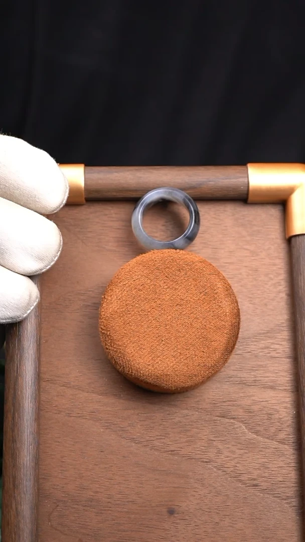 和田玉戒指未镶嵌青花戒指