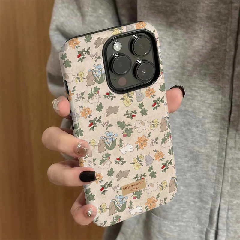 菲林二合一复古碎花适用于苹果16手机壳iphone15华为opop小米vivo