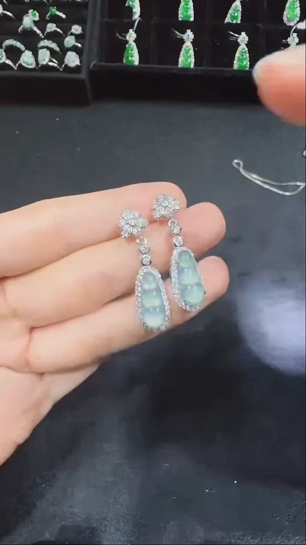 未镶嵌翡翠耳饰多样性发货其一不含链