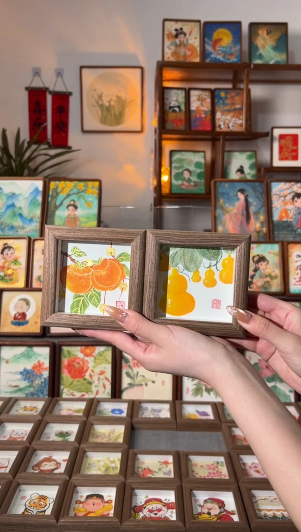 【闪购商品】国画串串好柿，小葫芦一对