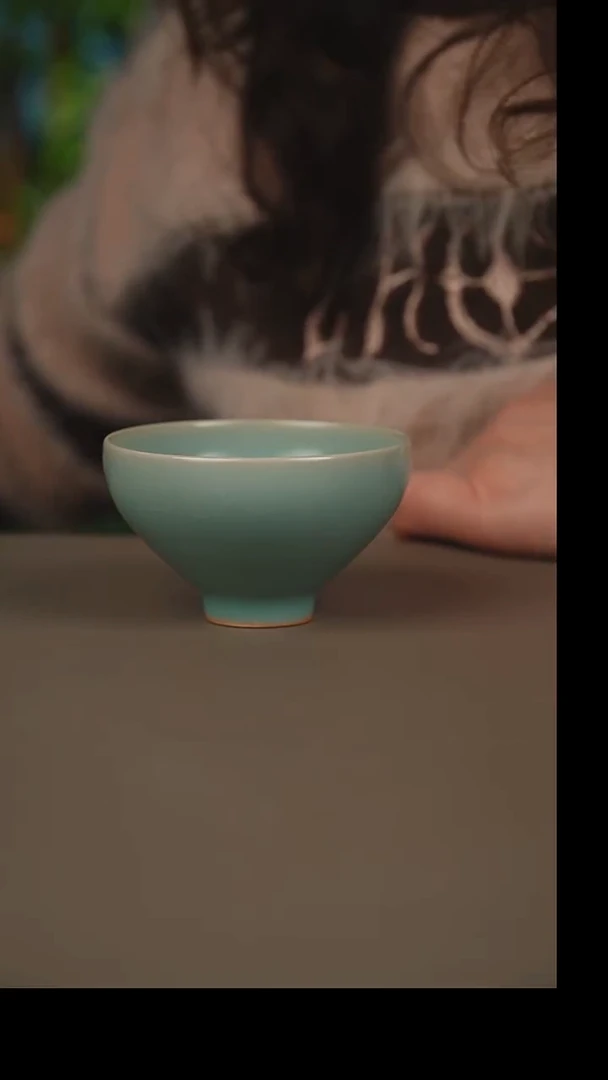 杯仿古天青鸡心盏一级