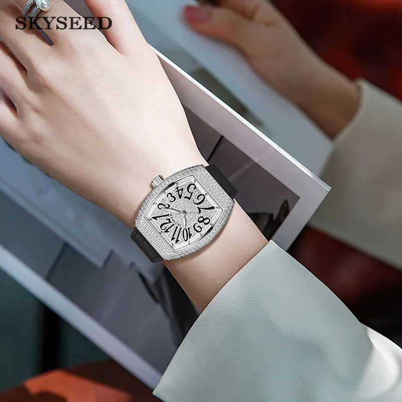 酒桶系列 女士全自动机械腕表豪镶满钻（钥钥）