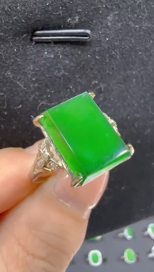 银S925镶嵌戒指翡翠多样性团购发一件