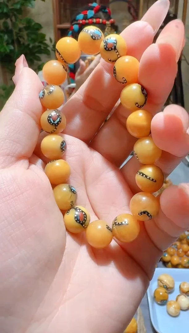 蜜蜡颈饰未镶嵌7814天然蜜蜡珠宝奇石全都保真