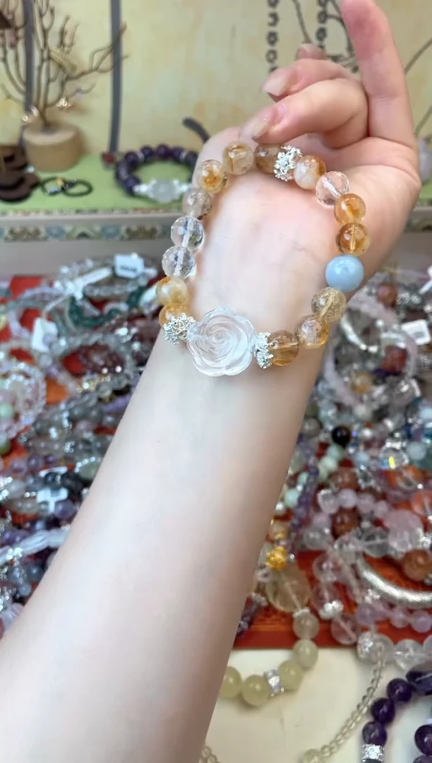 黄晶手链未镶嵌372手串