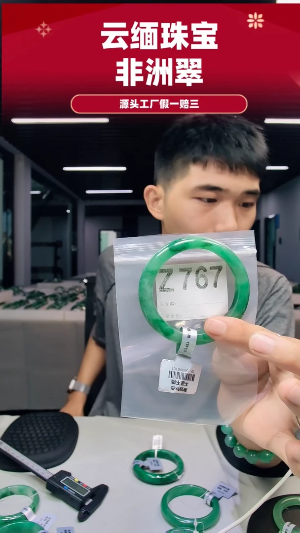 未镶嵌手镯石英质玉（非洲翠）59圈口Z 767