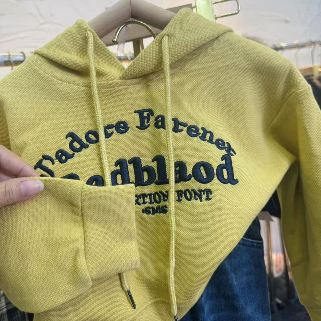 【直播】黄色连帽卫衣bala重工万针刺绣