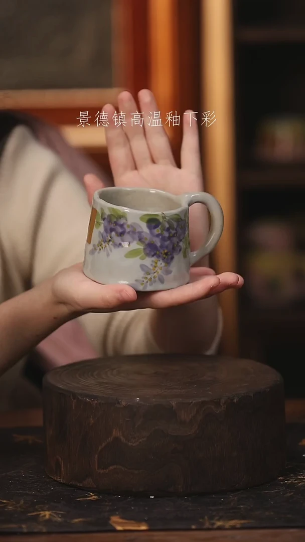 陶瓷景德镇高温釉下手绘陶瓷@L080@