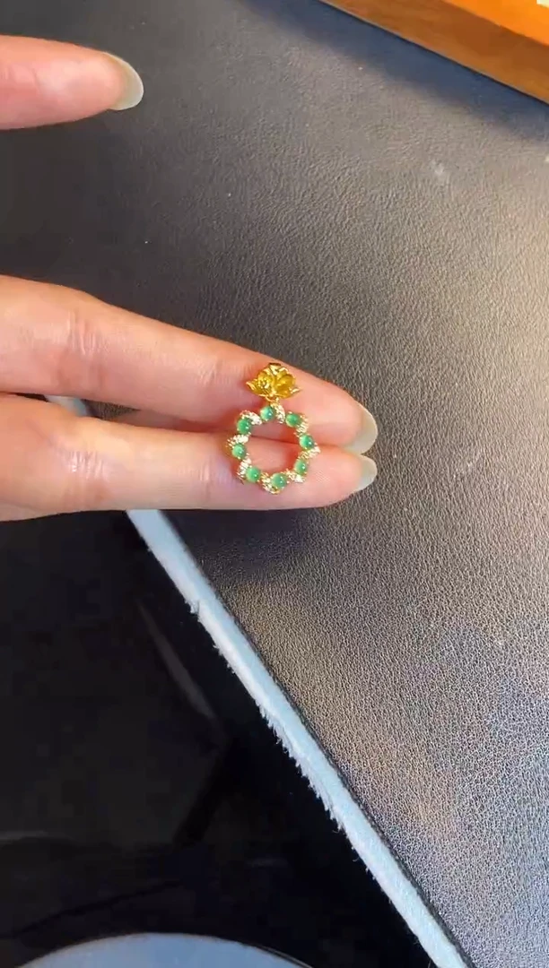 吊坠(不含链)银S925镶嵌翡翠1