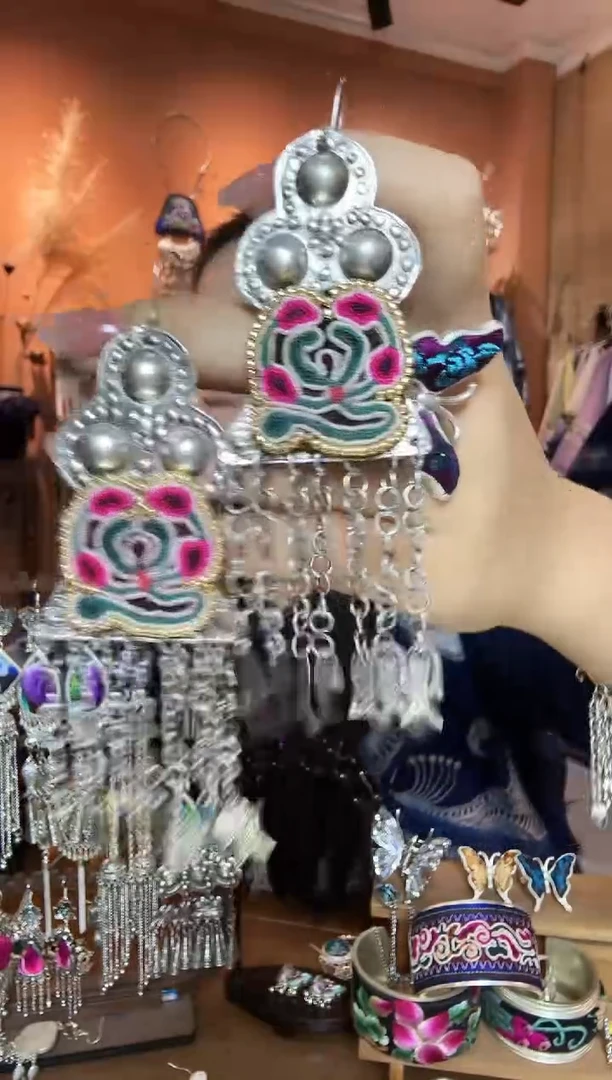 刺绣纯手工民族风耳环