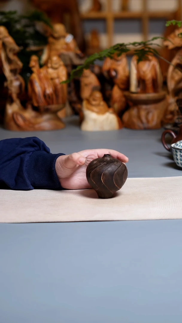 香樟木干花瓶8626