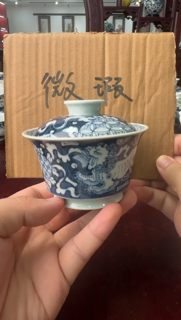 盖碗事*.景德镇手工手绘盖碗