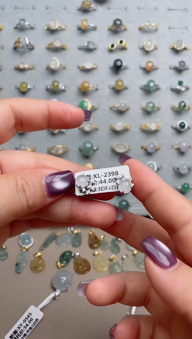 翡翠戒指银S925镶嵌.