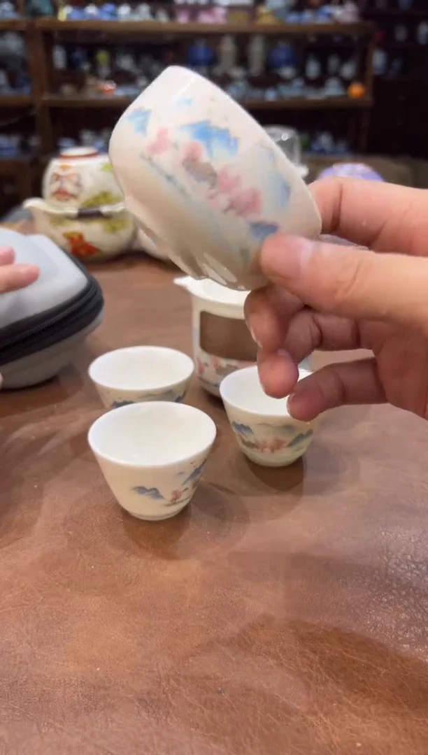 真的很便宜超好看会开片的旅行茶具