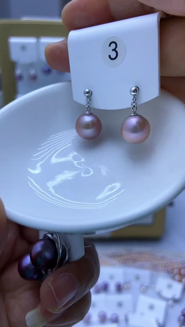 银S925镶嵌耳饰淡水珍珠3