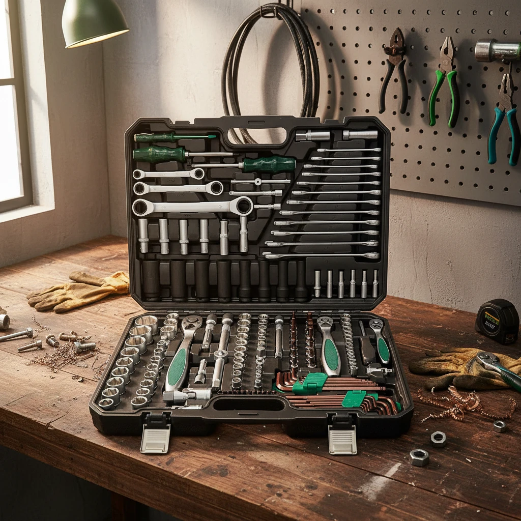 科加174件套72齿汽修工具套装套筒扳手工具组合套装修车工具箱维商品图