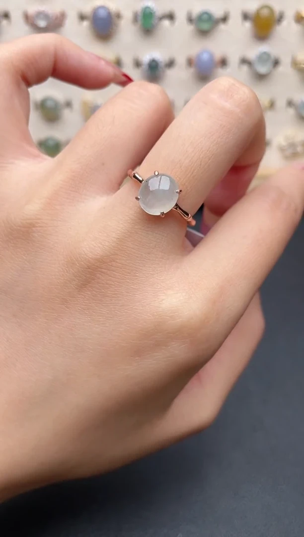 【闪购商品】翡翠戒指银S925镶嵌一物一证一礼盒