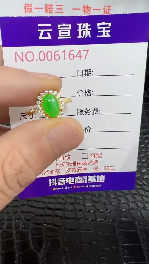 银S925镶嵌戒指翡翠1647