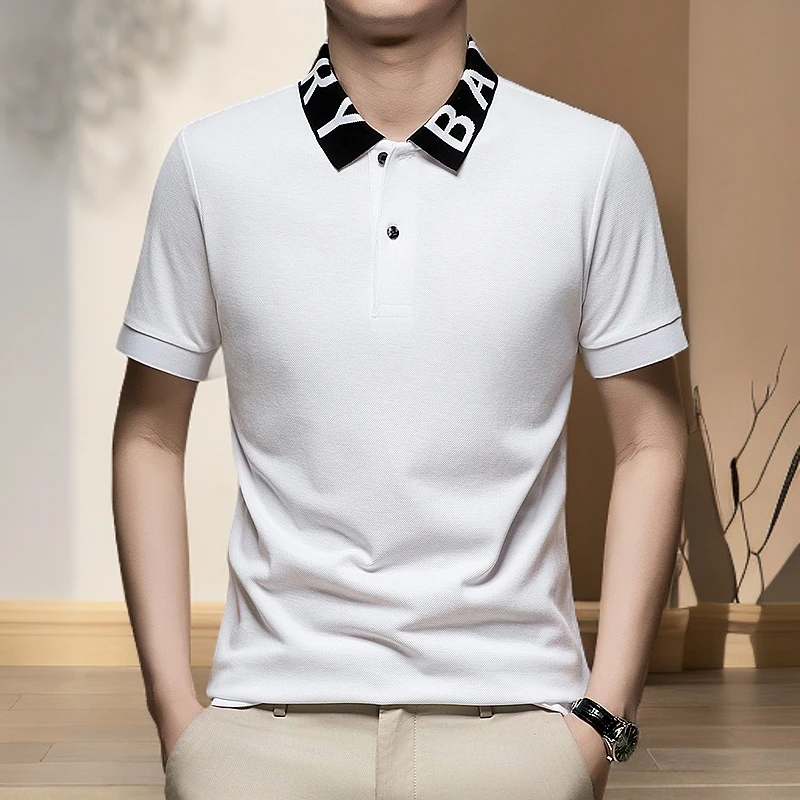 男士夏季新款欧版时尚休闲polo短袖polo衫休闲百搭潮流修身轻奢T