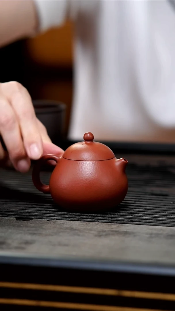 茶壶紫砂13-微瑕孤品特惠全手朱泥文旦90cc
