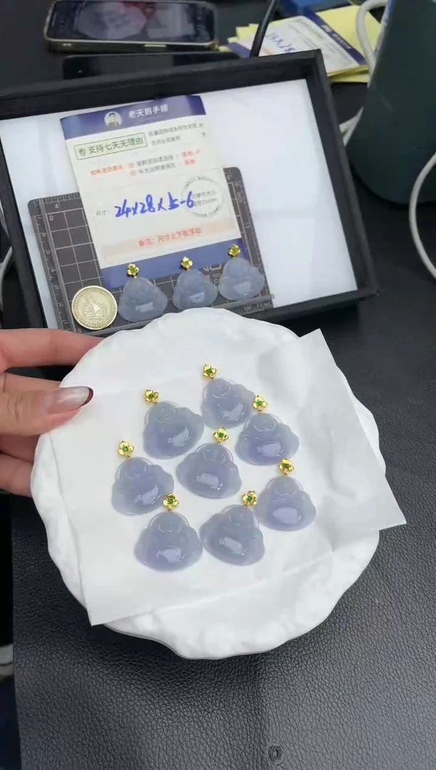 【闪购商品】翡翠挂件18K金镶嵌佛公FL19配绳/多样性发其一CP