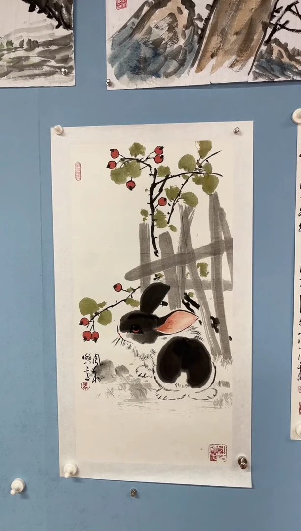 国画阿*丁马凤柏【兔子图2平尺】