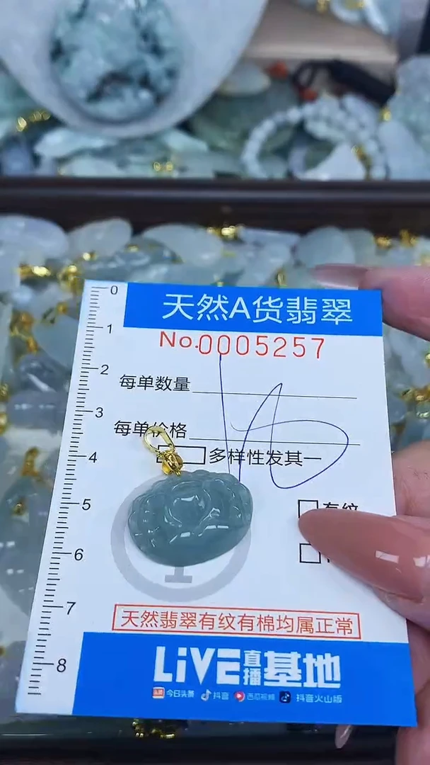 颈饰未镶嵌翡翠净货挂件-5257