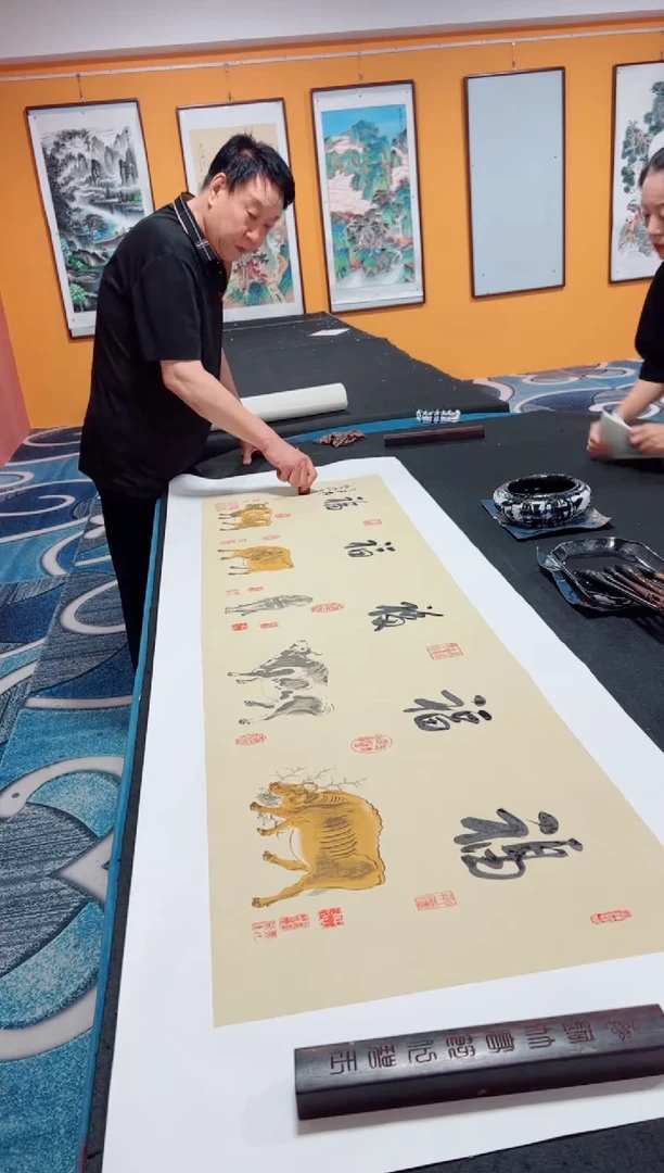 书法五福   冯增波书法